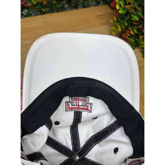 Texas Tech Red Raiders NCAA 47 Brand Adjustable Hat White Red Black Bred GUC - Picture 10 of 12